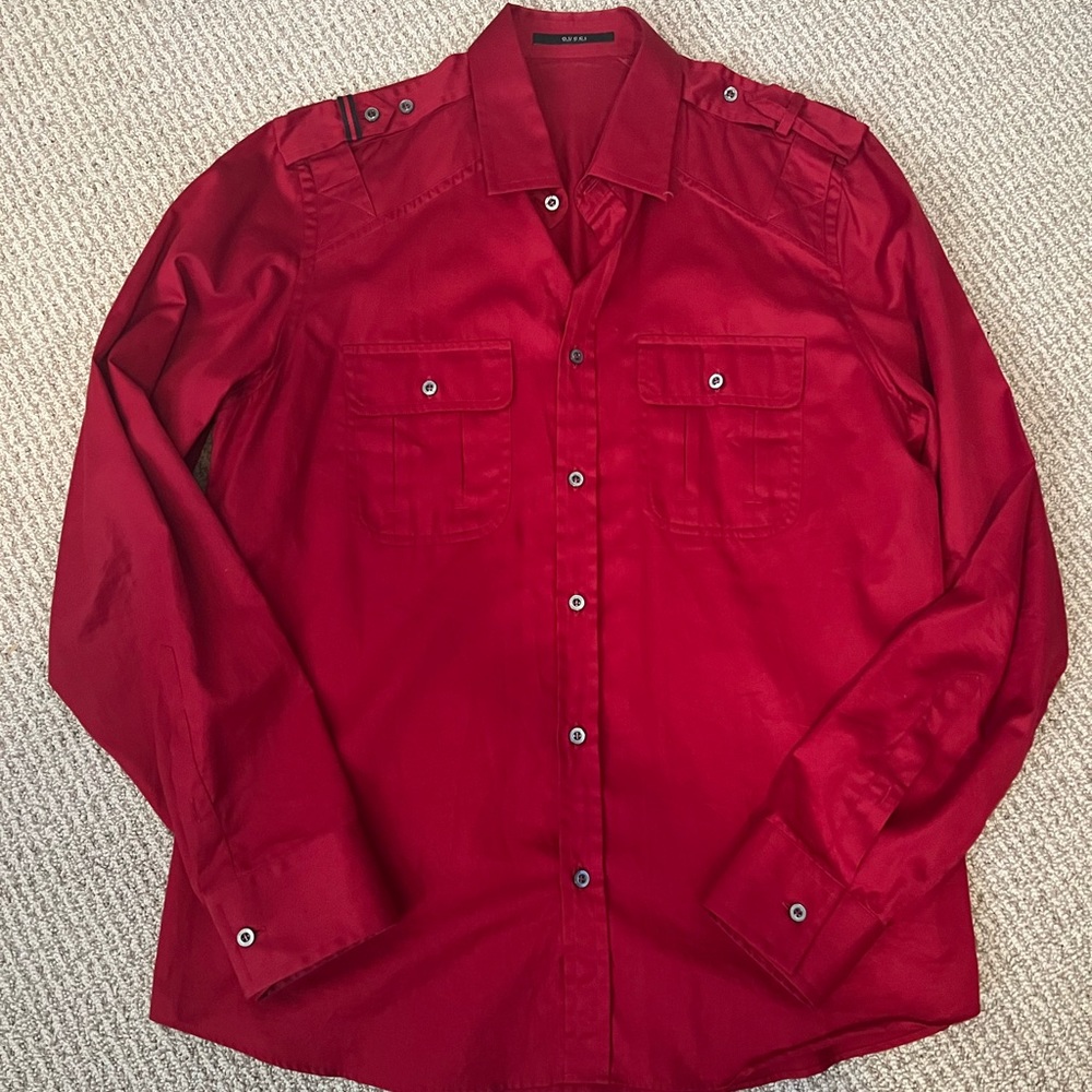 Men’s Gucci button down dress shirt in red size 43/17